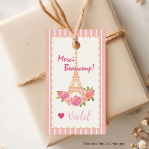 Editable Paris Baby Shower Gift Tags & Stickers