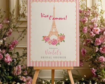 Editable Paris Bridal Shower Welcome Sign