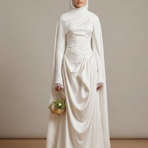 muslim basic long sleeve dress Chic Long Sleeve Modest Muslim Dresses Abayas and Jilbabs