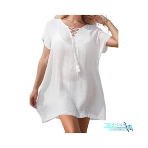 Women Bathing Suit Cover Up Beach Swimwear Dress Summer Bikini Cover-Up Blouse Boho Beachwear Swimsuit Cover Up Summerwear Gift for Her