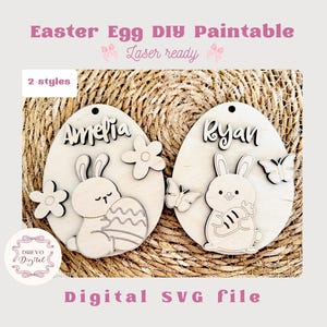Svg fai da te 3D coniglio uovo di Pasqua verniciabile / uovo di Pasqua SVG, file di taglio laser di Pasqua / file laser di Pasqua / file laser di vernice fai da te uovo di Pasqua