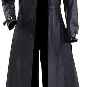 Mens Albert Wesker RE 5 Cosplay Casual Wear Real Leather Trench Coat