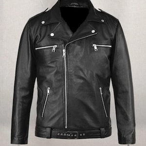 Fashion_First Giacca Da Moto Da Uomo Walking Dead Jeffrey Dean Morgan - Foto 8