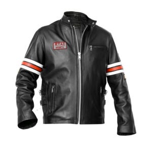 Blouson motard classique en cuir noir Hugh Dr House MD RTAI Series pour homme