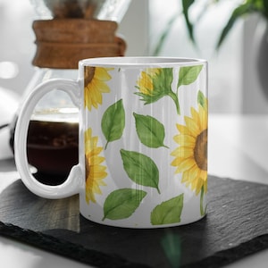 Sunflower Coffee Mug | Floral Tea Cup, Gift for Her, Kitchen Decor, Sunflower Lover, Cozy Vibes