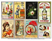Antique Advertising Trade Cards, Printed Sheet, Cologne and Perfume, Victorian Trade Card, Hair Dye, Whisker Dye, Bay Rum, Clip Art, 389
