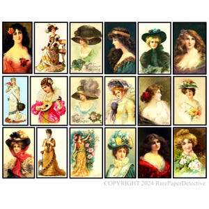 Autocollants d'illustration de femmes victoriennes pour journaux indésirables, fabrication de cartes, portraits de femmes antiques, arts modifiés, album éphémère, article LH361R