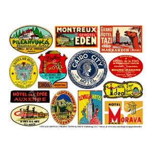 Reise-Aufkleber, Vintage Label Art, Koffer Aufkleber, Hotel Gepäck  Etiketten für Zeitschriften, Gepäck-Tags, Sticker, Steamer Trunk, 944