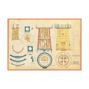 Lighthouse Illustration, 7&quot; x 10&quot; Wall Art, Antique Lighthouse Drawing, Coastal & Nautical Décor, Light Station Architectural Print, 23-26