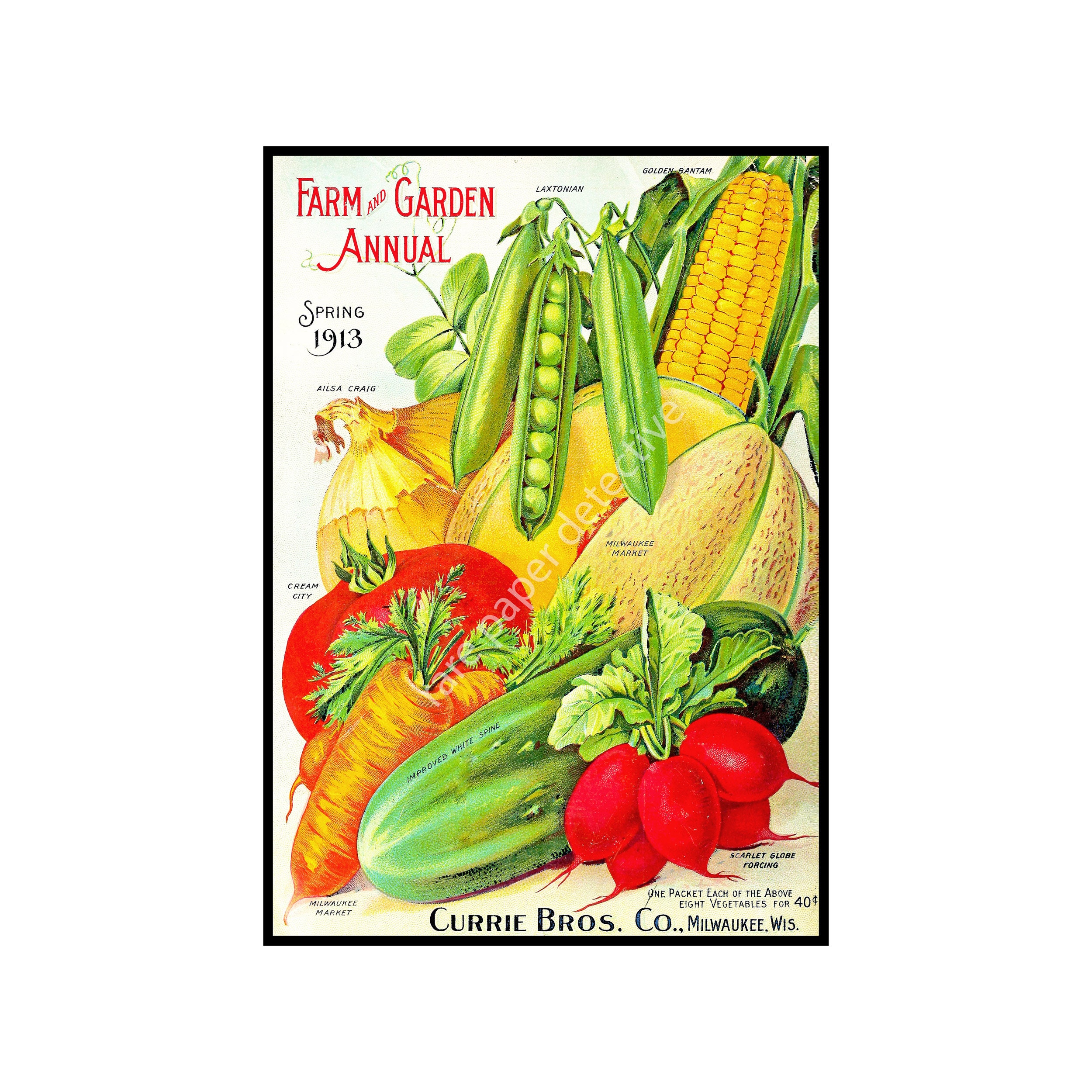 Garden Décor Print 7 X 10 Antique Style Seed - Etsy