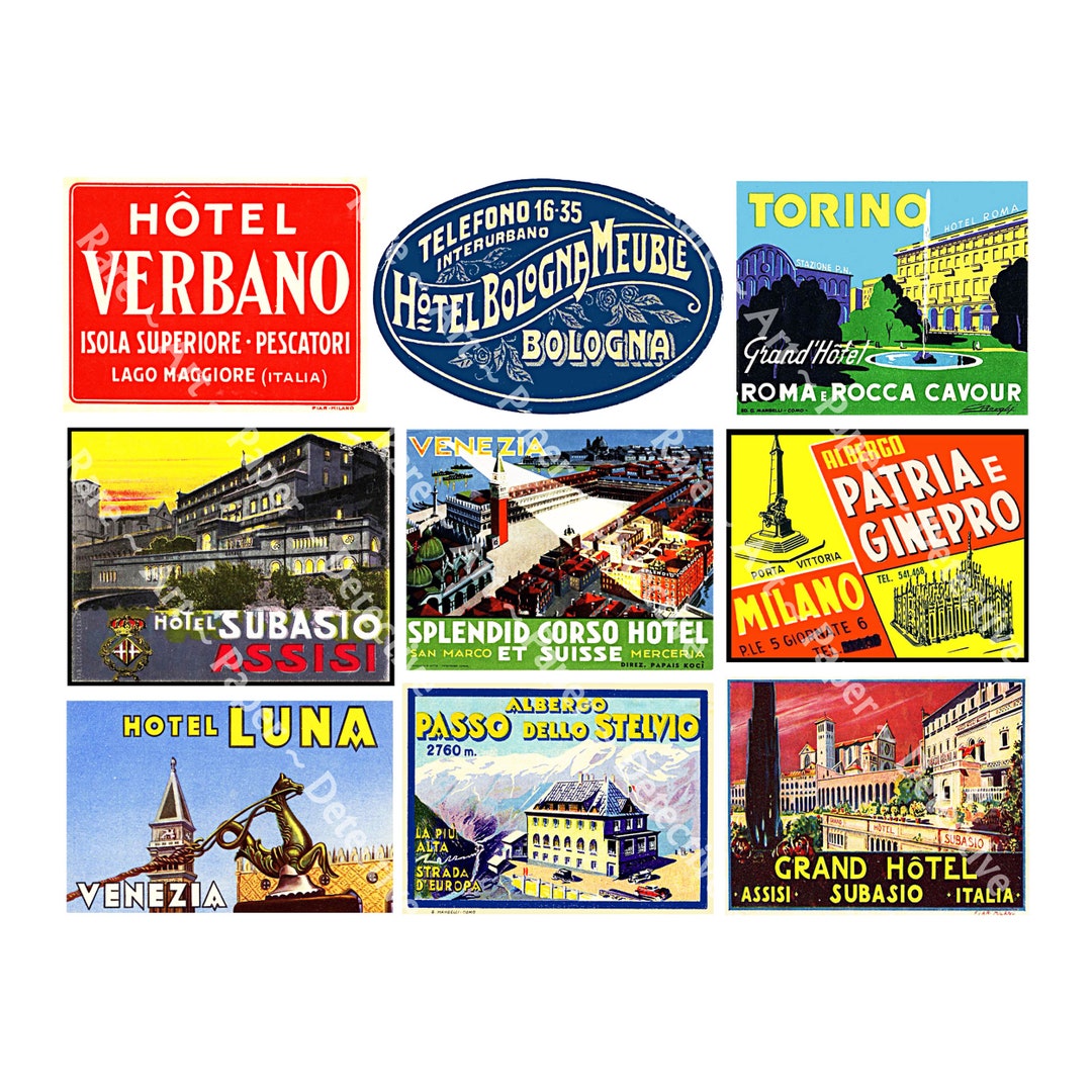 Travel Stickers, Sticker Sheet, Hotel Luggage Labels, Travel Baggage ...