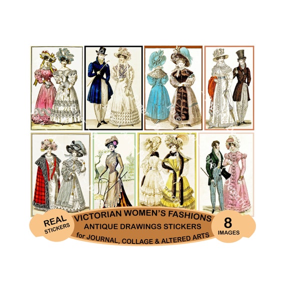 Pegatinas vintage de mujeres victorianas para álbumes de recortes