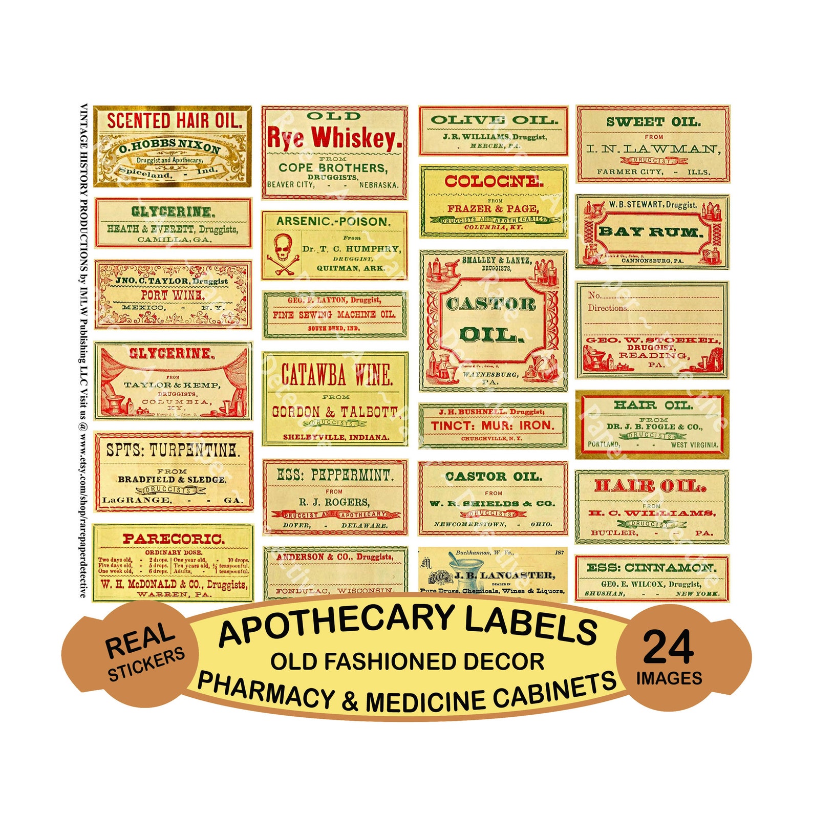 Apothecary Sticker Label Sheet Chemist Pill Bottle Etsy
