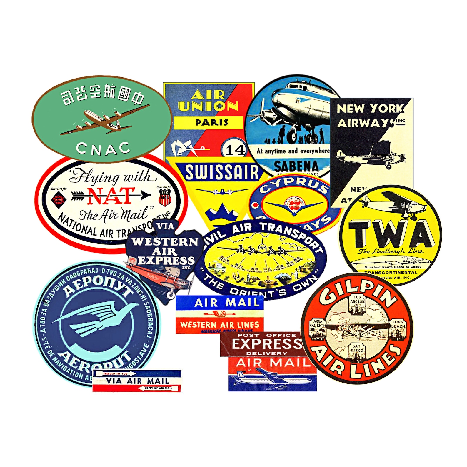 Airline Luggage Labels Sticker Sheet Airplane Decals Plane Etsy