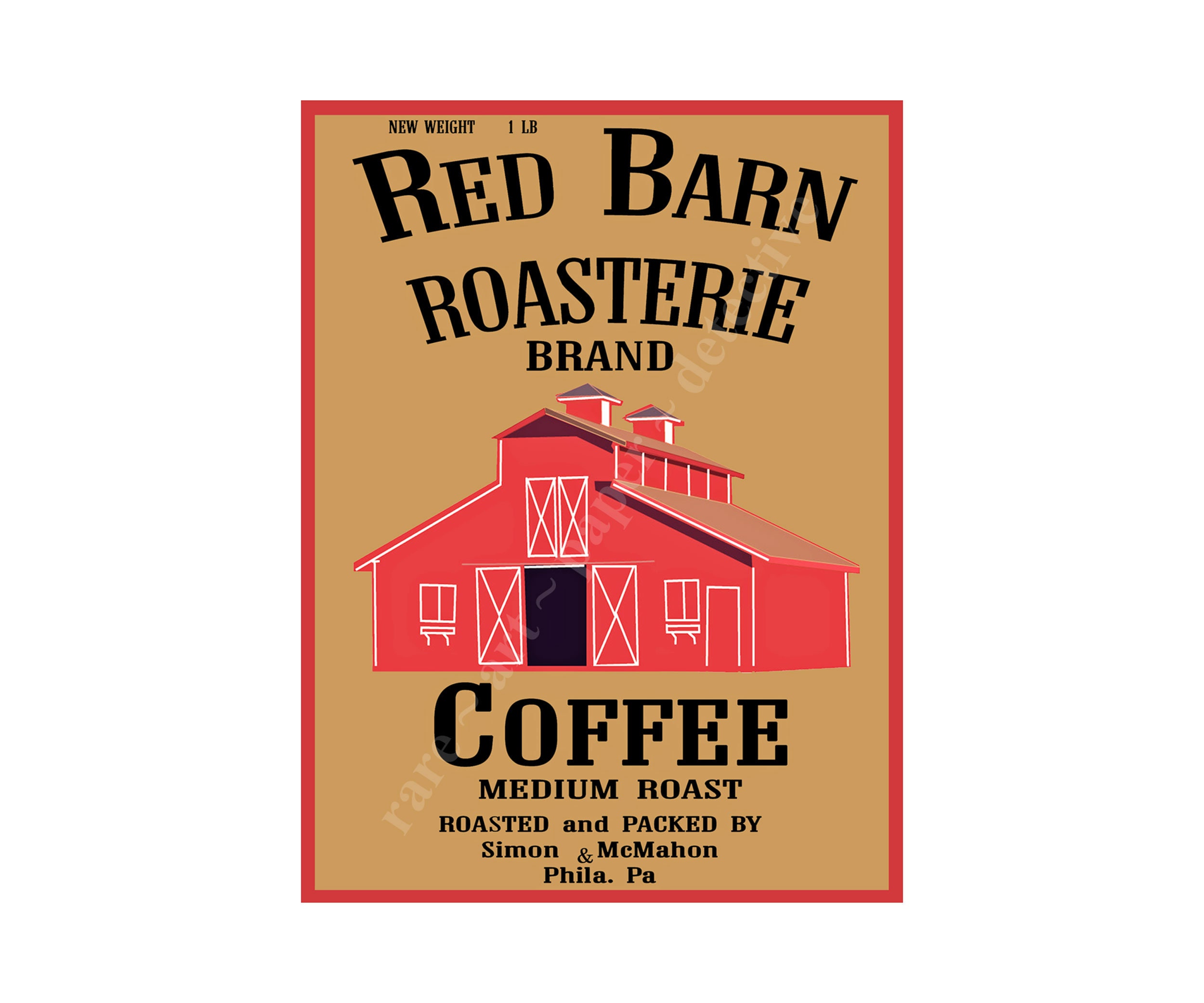 Rustic Coffee Labels Coffee Can Label Art Stickers, Kitchen Gift Set, 6 Big Colorful 4