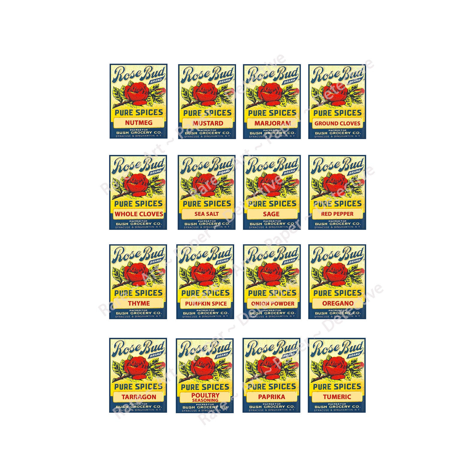 Kitchen Spice Tin Labels for Kitchen Décor & Jar Labeling 32 Etsy