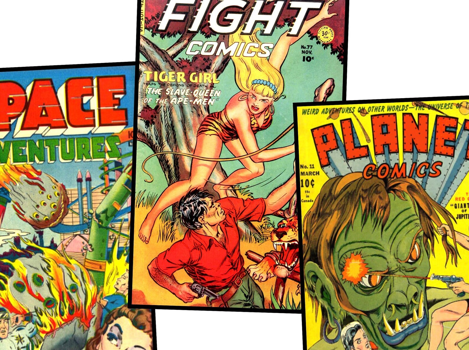 Sci Fi Comic Book Postcard Sticker Illustrations Vintage Style Science ...