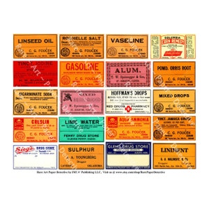 Apothecary Bottle Labels, Halloween Bottle Stickers, Pharmacy Tags, Medicine Cabinet, Poison Label, Bathroom Decor Bottles & Jars, 277a
