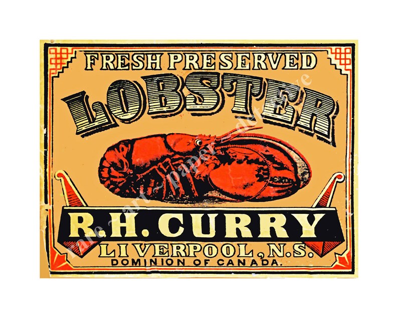 Kitchen Lobster Label Stickers Set 6 Can Labels for Kitchen | Etsy