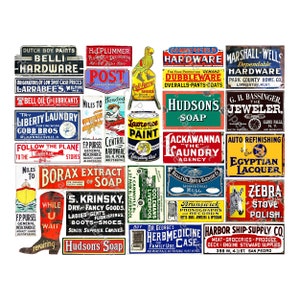 1072 Aufkleber, Reklame Werbung, Stadt Szenerie, General Store & City Billboard Schilder, Puppenhaus Miniaturen und Modelleisenbahn