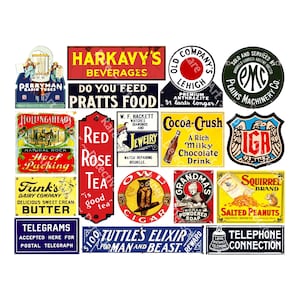 Vintage Advertising Stickers: Dollhouse & Model Train Scenery 1086