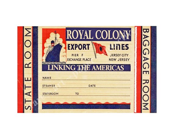 vintage steamer trunk labels