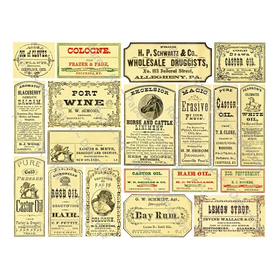 Apothecary Stickers, Pharmacy & Medicine Cabinet Labels, Vintage