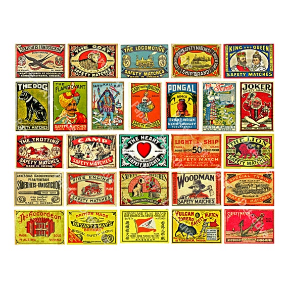 MATCHBOX LABELS マッチボックス　ラベルズ　洋書 アンティーク マッチボックス ラベル ステッカー、本物サイズ、2