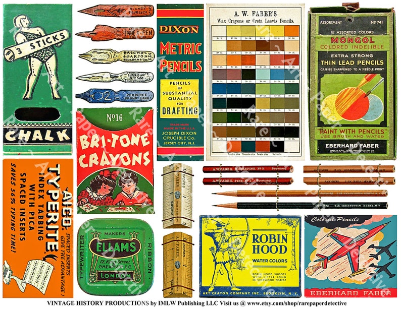 Artist Stationery Office Supply Vintage Stationery Supply Etsy