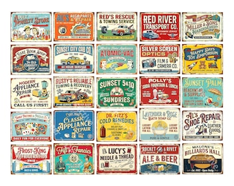 25 Model Railroad Sign Stickers for Buildings and Billboards, Vintage Advertising, 1454