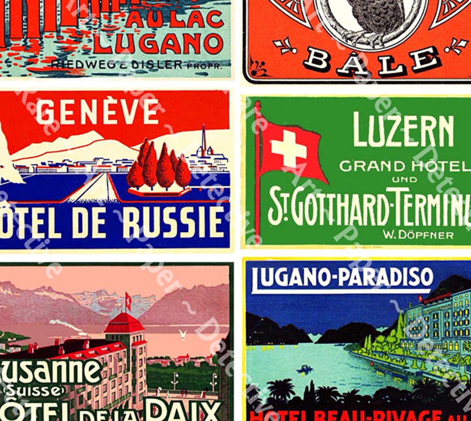 Travel Stickers, STICKER Sheet, Hotel Luggage Labels, Travel Baggage ...