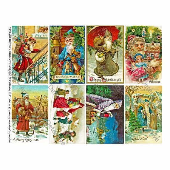 Disegni Di Natale Vintage.Cartoline Di Natale Vittoriani Stampato Carte Vintage Di Etsy