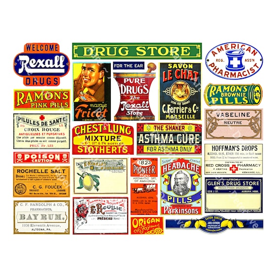Apothecary Stickers for Bathroom Décor Great for Medicine 