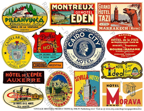 Beyrouth Original Vintage Luggage Stickers//labels Bristol Hotel
