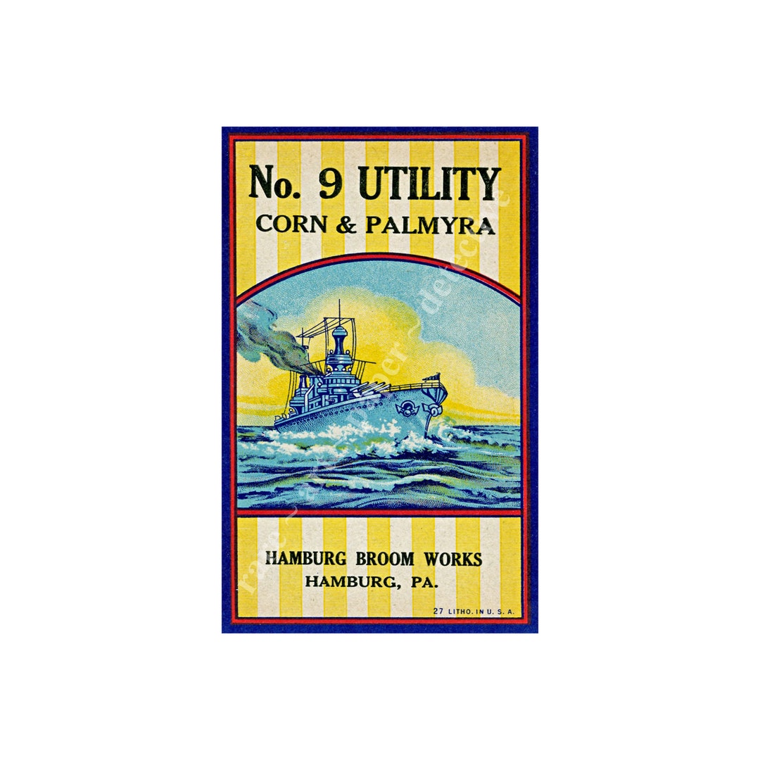 Broom Works Label Sticker Vintage Label Art Antique Etsy