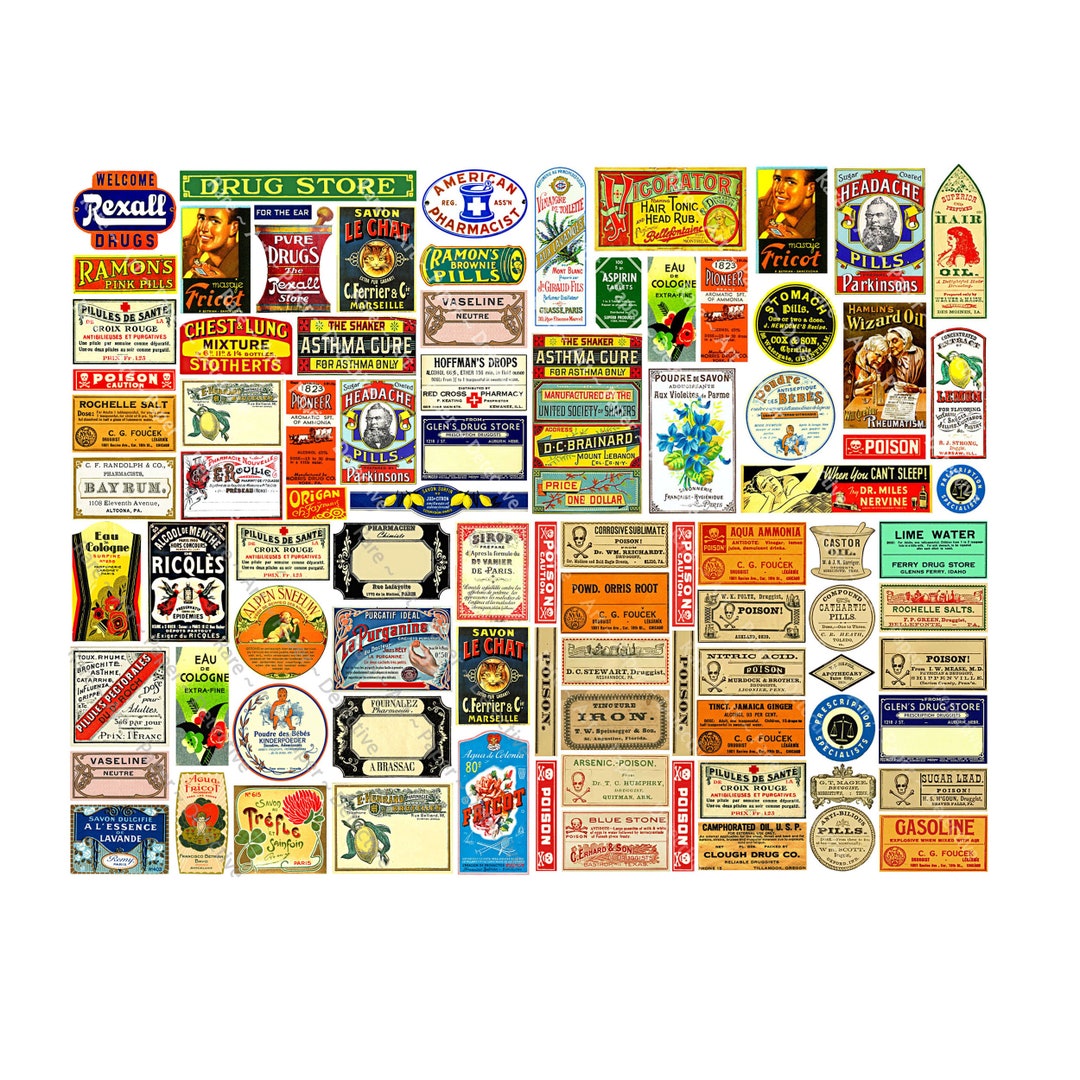 Colorful Medicine Label Stickers, 90 Pcs Set on 4 Cut & Peel