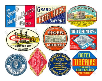 Retro Regional Memorabilia : Hotel Labels Postcards Box