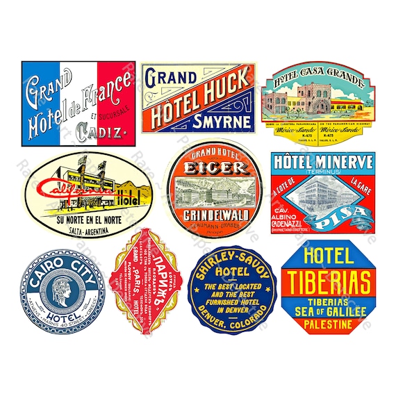 Travel Stickers, Vintage Luggage Labels, Note Book Stickers