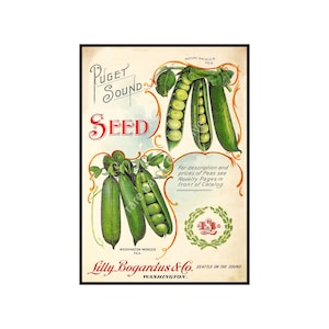 Garden Décor Print, 7&quot; x 10&quot;, Antique Style Seed Pack Label Art, Seed Catalog Annual Cover for Gardener&#39;s Gift, 21-L11