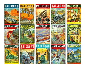 Train Stickers, 15 Colorful Railroad Tags for Hobby Accents, Journals, Gift Seals, Note Cards & More, Children&#39;s Train Party, Railway, 233N