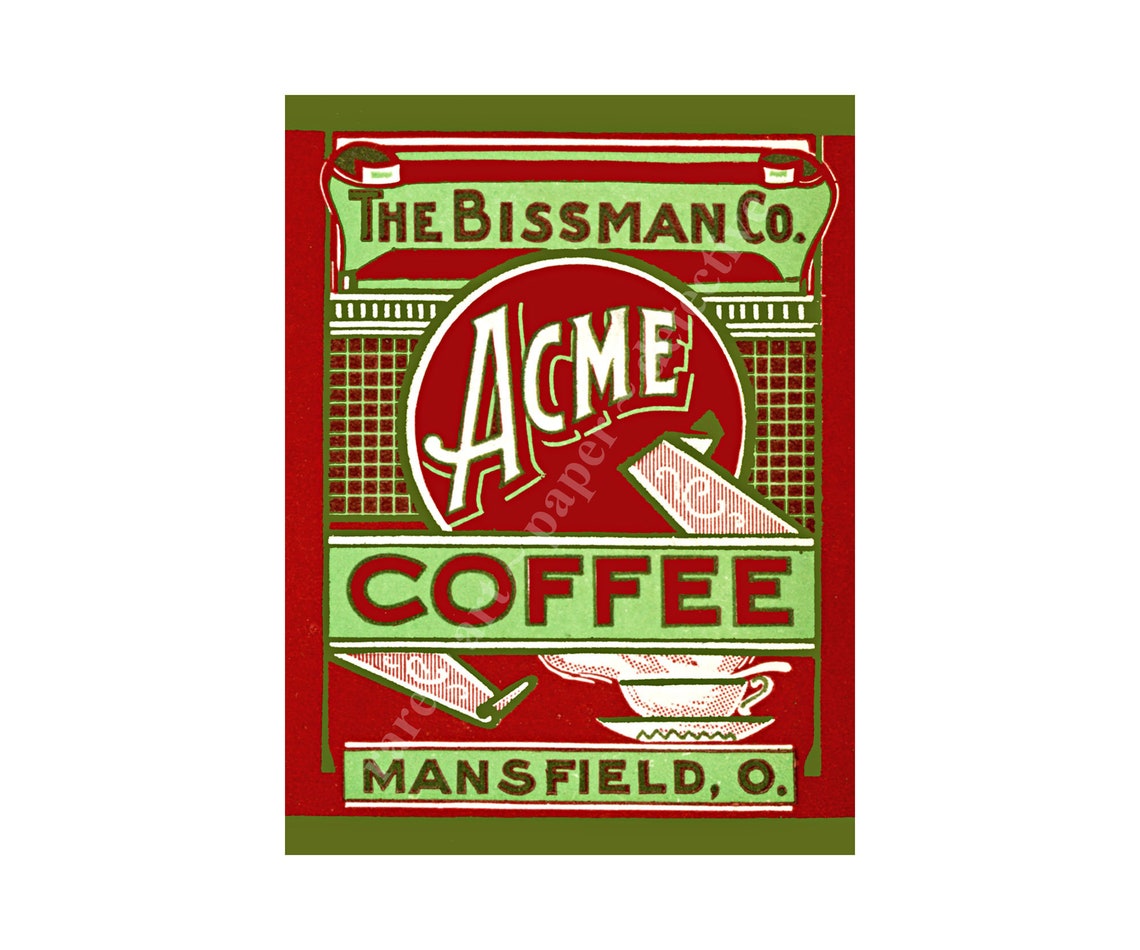 Coffee Can & Java Label Art Stickers Kitchen Gift Set 6 Big - Etsy