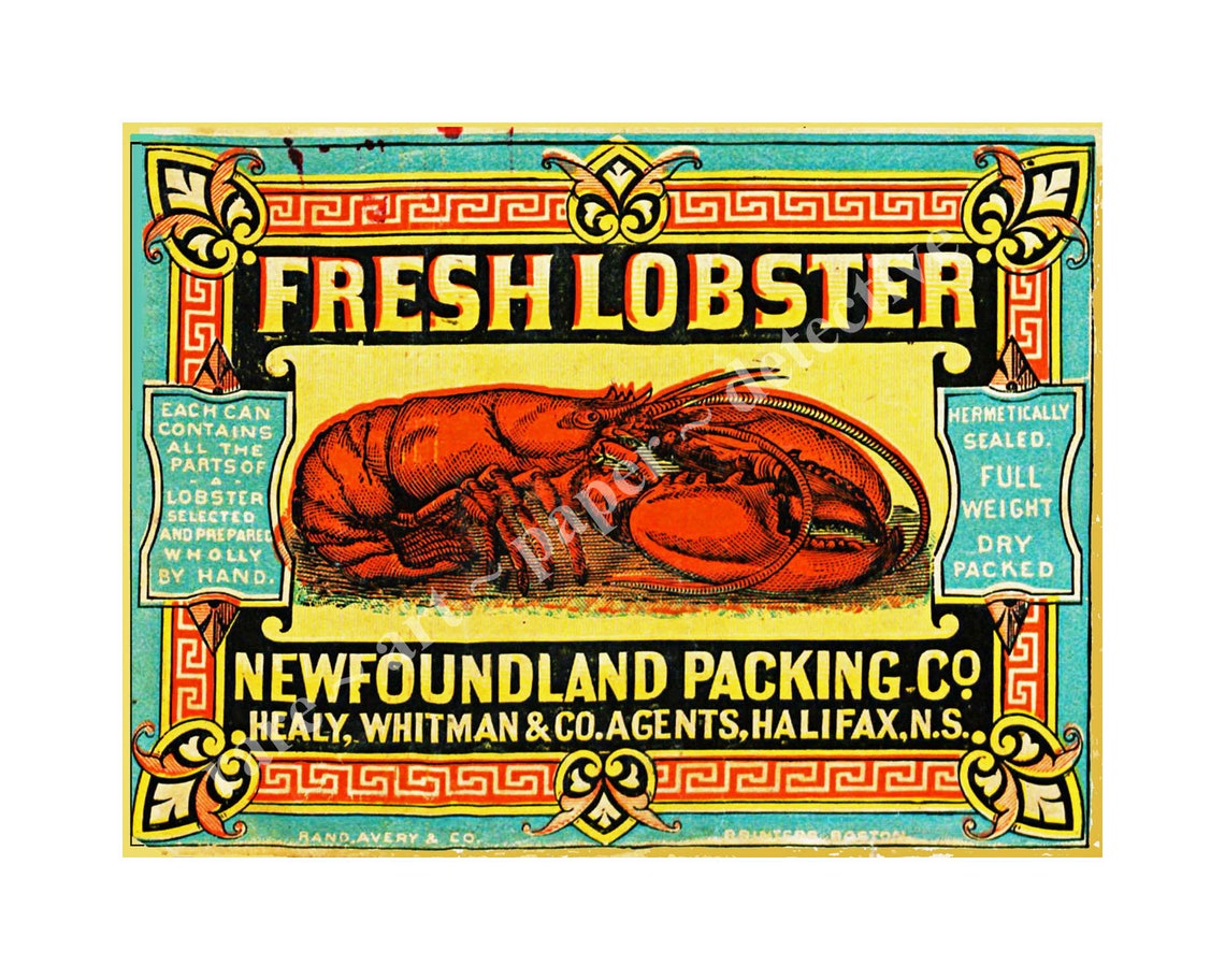 Kitchen Lobster Label Stickers Set 6 Can Labels for Kitchen | Etsy