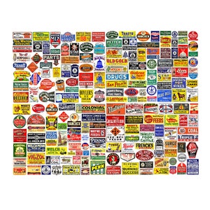 Model Signs for Trains & Dollhouses, 4 STICKER SHEETS, 200+ Signs, Vintage Advertising for Multi Scale Hobbies and Model Railroads, PACK10