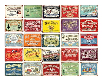 25 Model Railroad Sign Stickers for Buildings and Billboards, Vintage Advertising, 1458