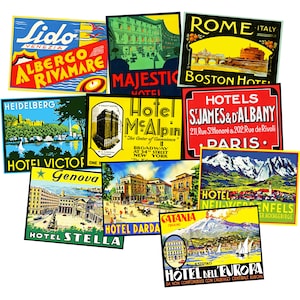 Travel Stickers, Holiday Gift Set, Hotel Luggage Label & Suitcase Decal ...