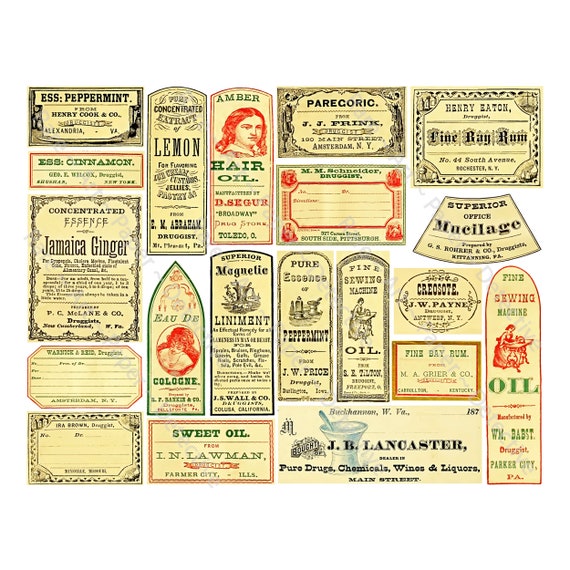 Apothecary Stickers, Pharmacy & Medicine Cabinet Labels, Vintage Drug Store  Decor, Halloween Stickers, Old Fashioned Bottle Labels, 375Q
