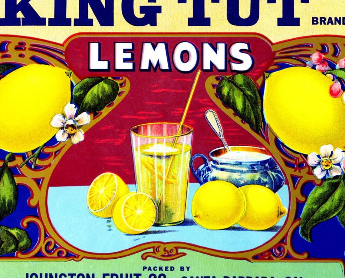 Lemon Labels. Amazon Lemon Crate Label Sticker, Kitchen Label, Vintage Label Art Decal, DIY ...