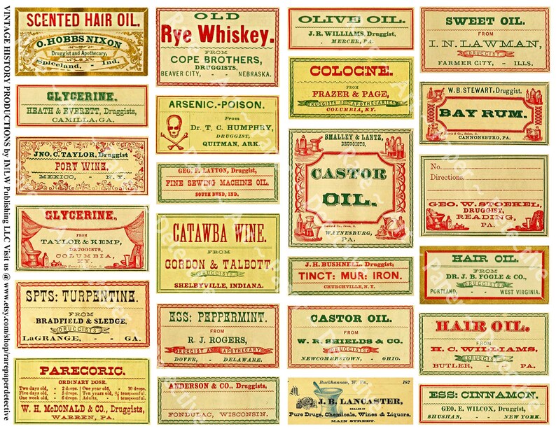 Apothecary Kit Label Sticker Set 3 Sheets 52 Stickers Huge Etsy