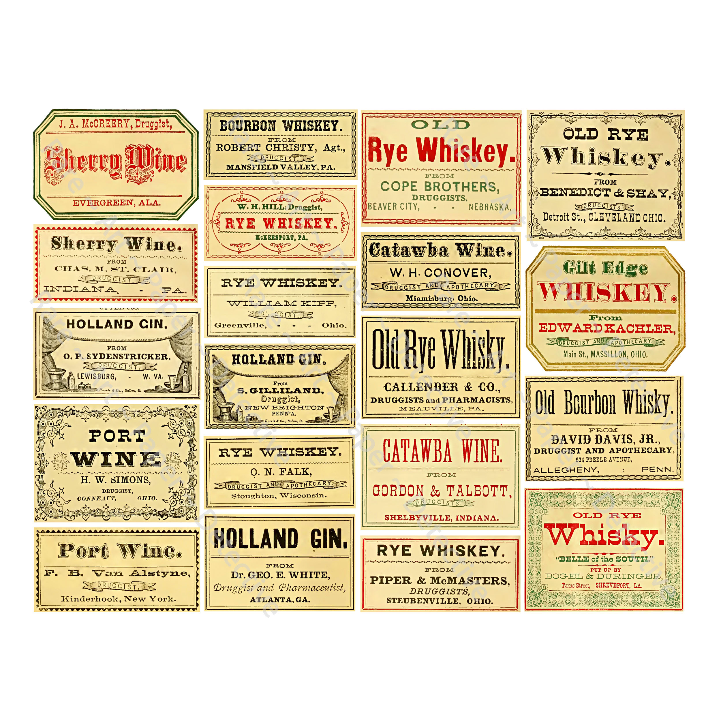 Old whiskey labels - Etsy 日本