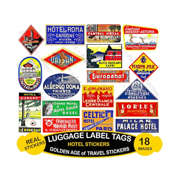 Hotel Luggage Labels, Sticker Sheet, Fun Shape Sizes Collection, Travel  Journal Art Paper, Baggage Suitcase Tags, Travel Trunk Decals, 431